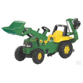 Rolly Toys - John Deere traktor s čelným nakladačom a zadnou rýpacou lyžicou Rolly Toys - John Deere traktor s čelným nakladačom a zadnou rýpacou lyžicou